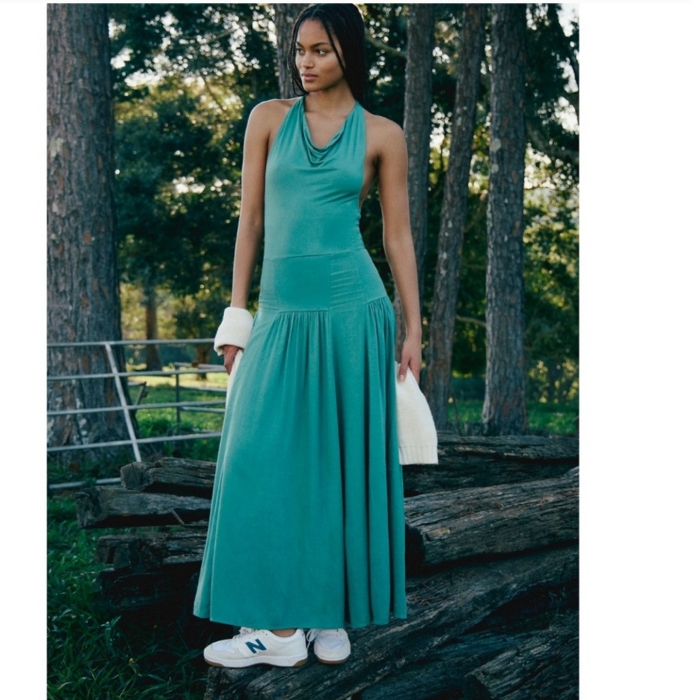 Free People Sasha Convertible Maxi Dress In Frosty Spruce